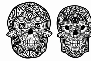 a geometric skull tatoo head tattoo idea