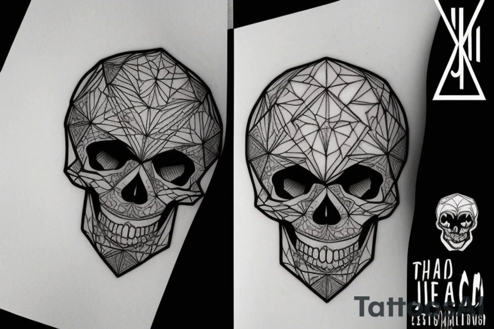 a geometric skull tatoo head tattoo idea
