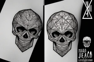 a geometric skull tatoo head tattoo idea