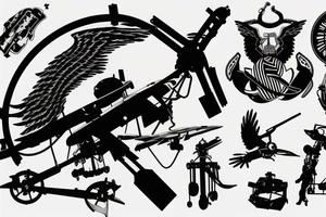 Patriotic, USMC, CH-53 helicopter silhouette, mechanics. tattoo idea