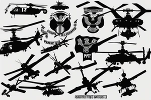 Patriotic, USMC, CH-53 helicopter silhouette, mechanics. tattoo idea