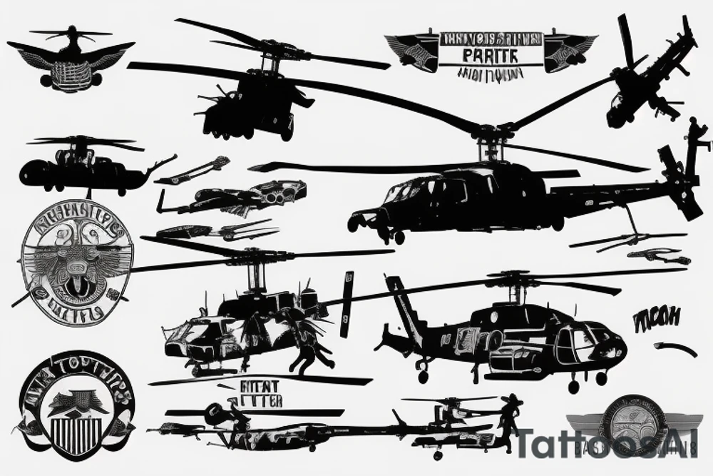 Patriotic, USMC, CH-53 helicopter silhouette, mechanics. tattoo idea