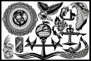 Eagle, globe, anchor tattoo idea