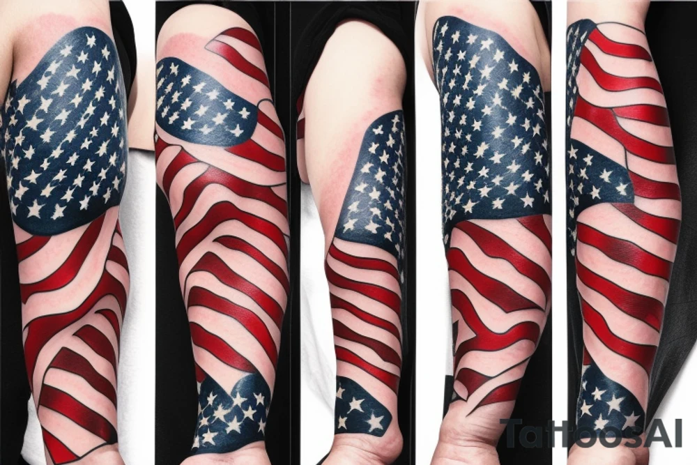 american flag sleeve tattoo. tattoo idea