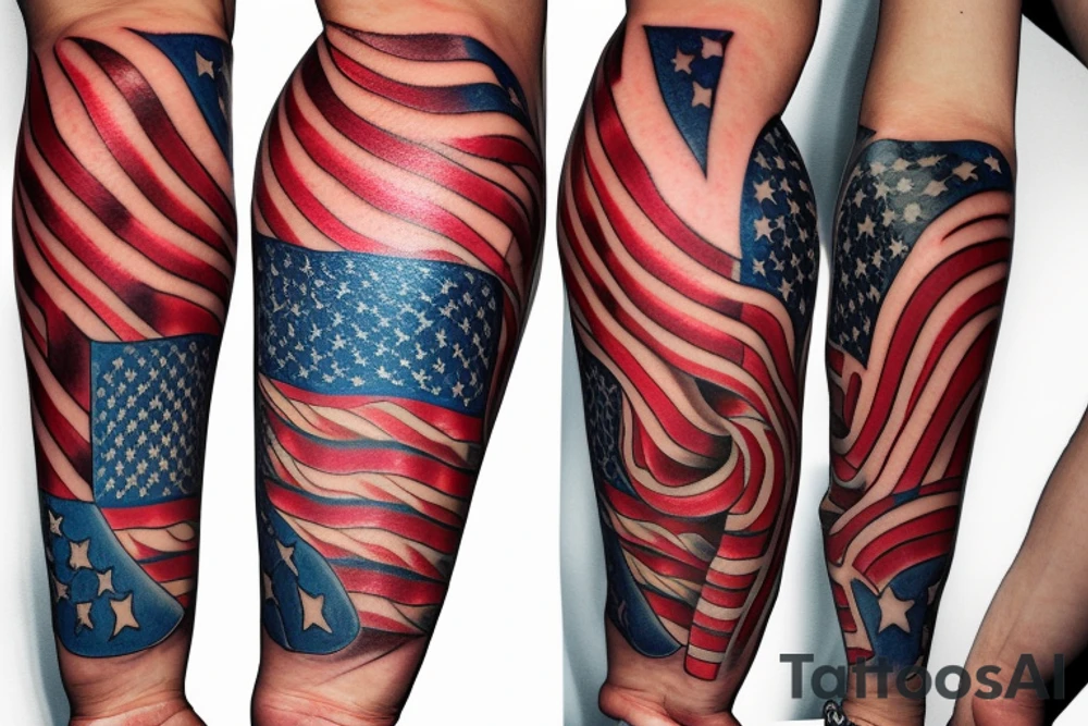 american flag sleeve tattoo. tattoo idea