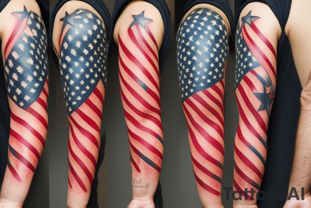 american flag sleeve tattoo. tattoo idea