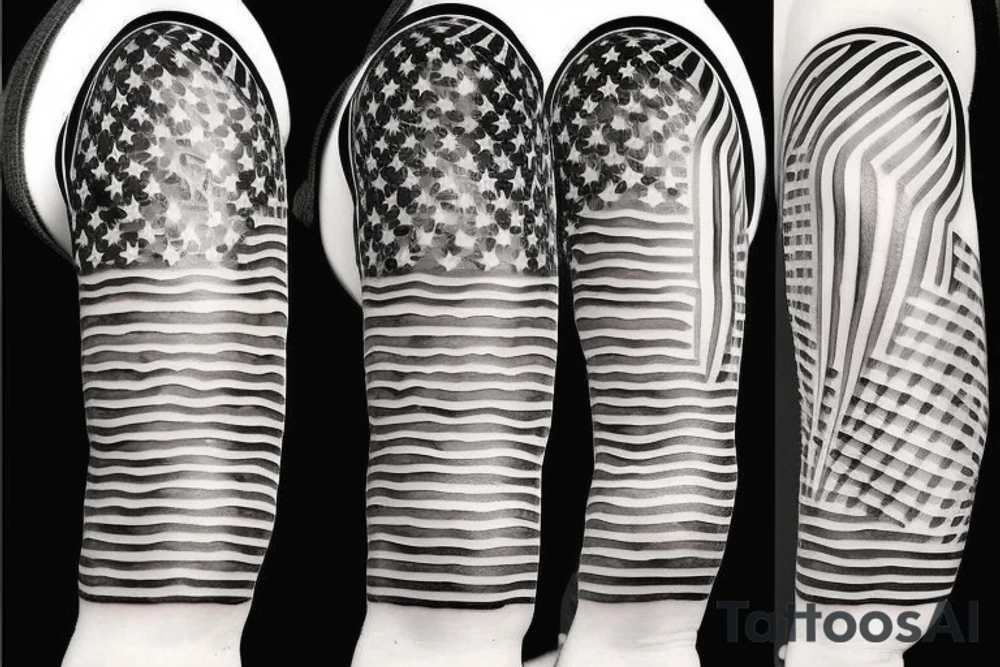 american flag sleeve tattoo. tattoo idea