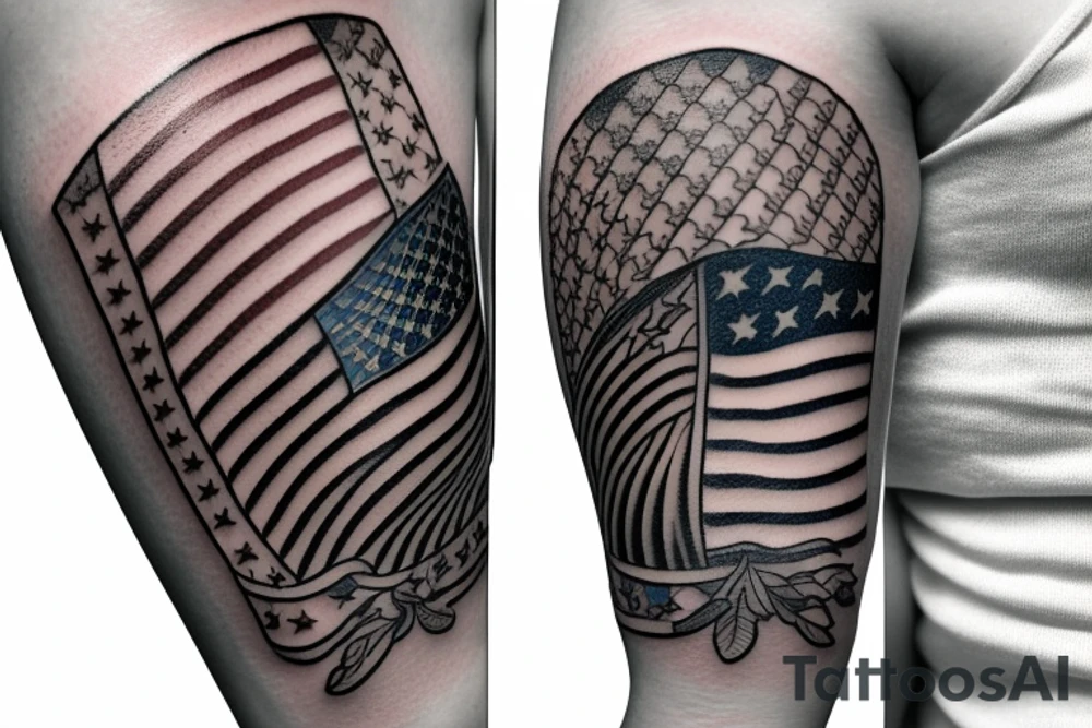 american flag sleeve tattoo. tattoo idea
