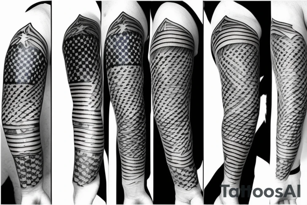 american flag sleeve tattoo. tattoo idea