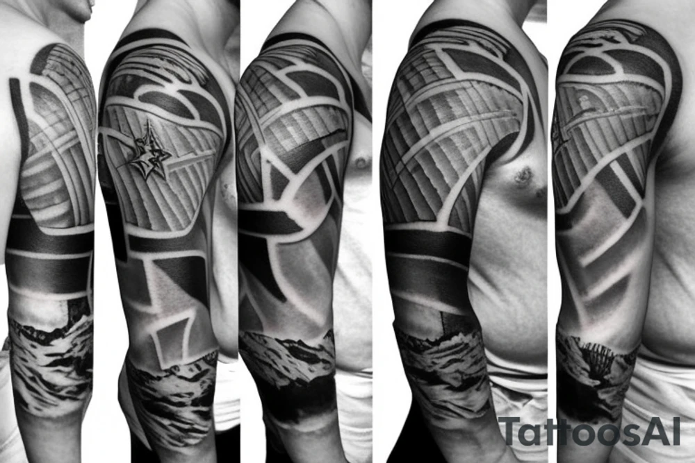 Military theme sleeve tattoo. tattoo idea