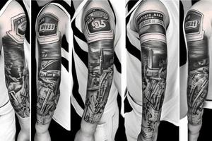 Military theme sleeve tattoo. tattoo idea