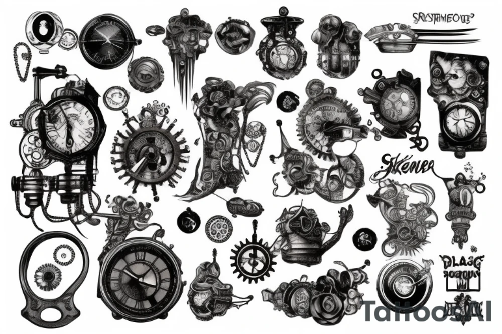 Steam punk sleeve tattoo idea