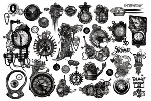 Steam punk sleeve tattoo idea