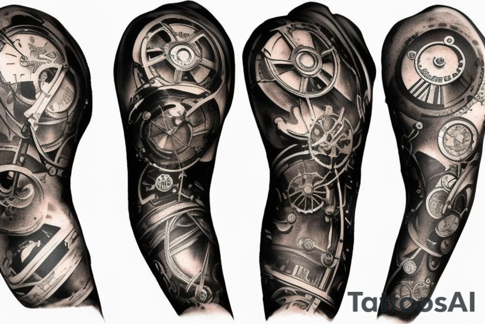 Steam punk sleeve tattoo idea