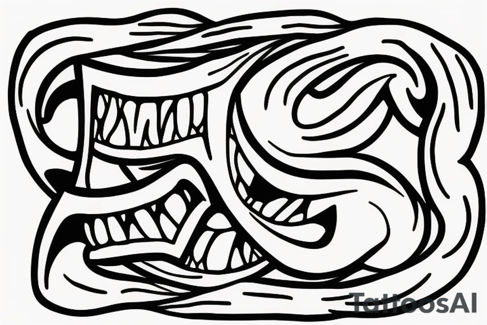The album logo from McKay album binge, with the mouth and the tongue hanging out tattoo idea