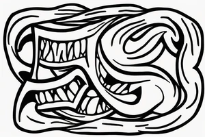 The album logo from McKay album binge, with the mouth and the tongue hanging out tattoo idea