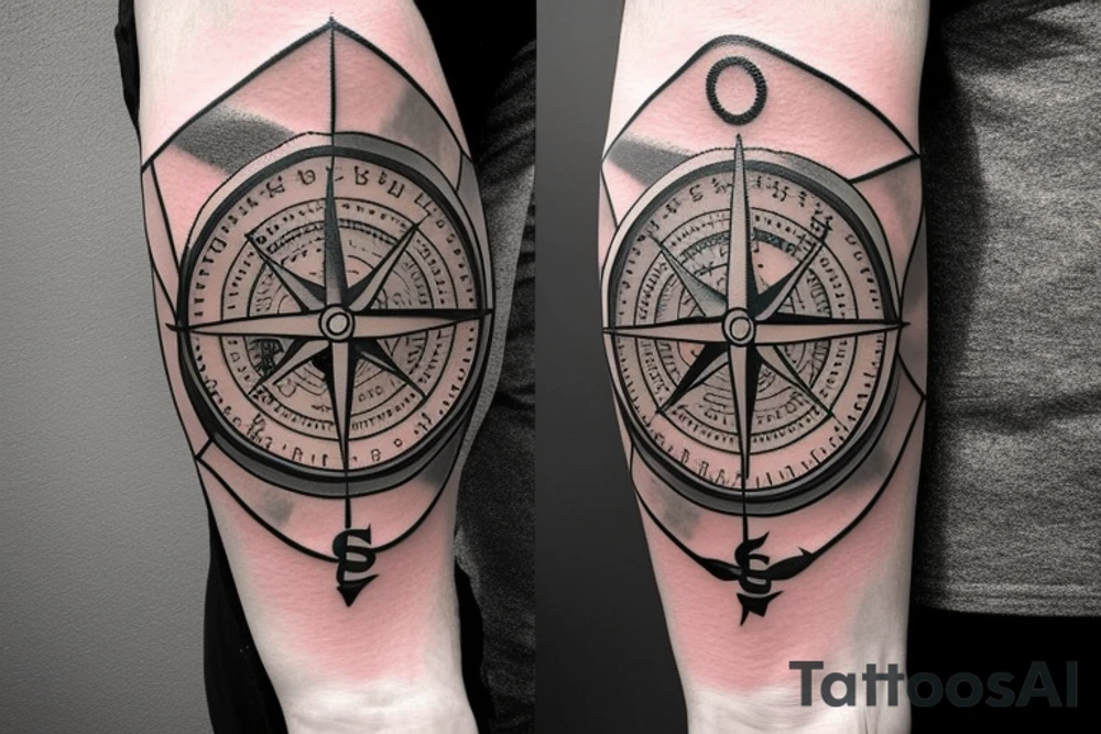 Saint Brendan with a shark and a compass tattoo idea