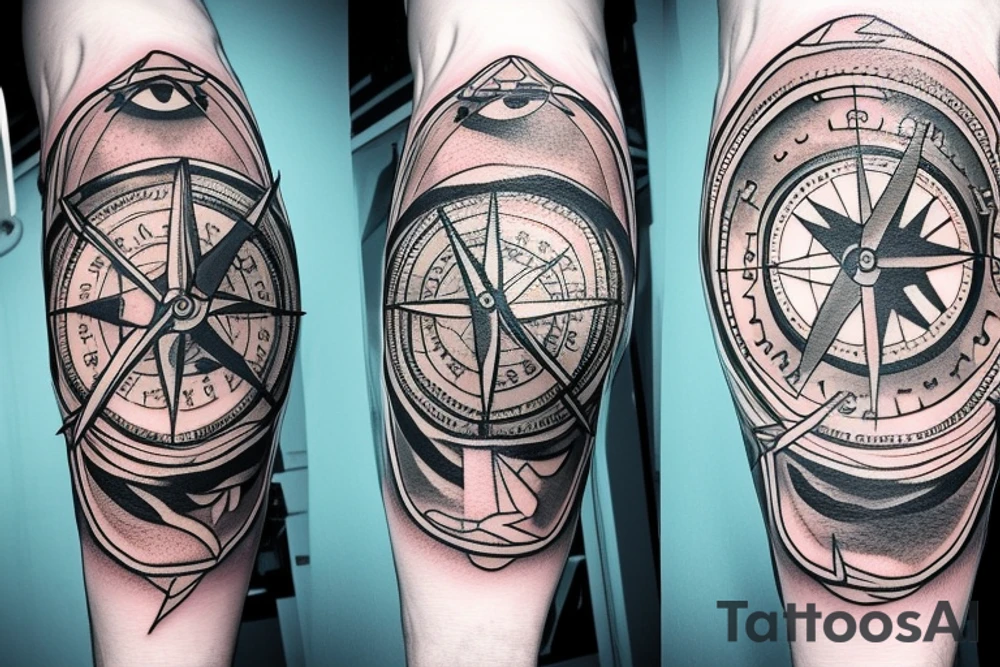 Saint Brendan with a shark and a compass tattoo idea