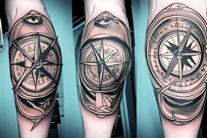 Saint Brendan with a shark and a compass tattoo idea