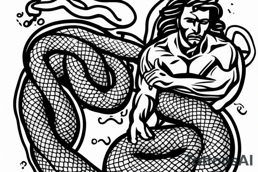 greek hero with a snake wrapped around his ankle, for shoulder tattoo tattoo idea