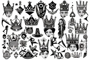 Queens crown with a western vibe tattoo idea