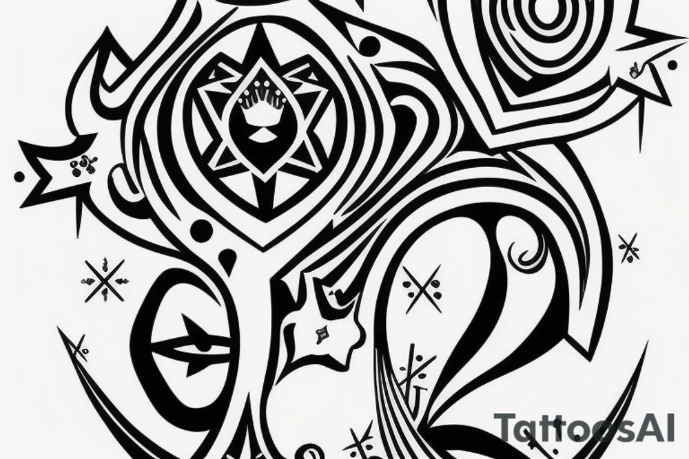 Queens crown with a western vibe tattoo idea