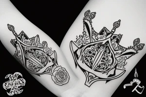 Queens crown with a western style paying tribute to grandma tattoo idea