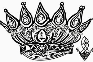 Queens crown with a western style paying tribute to grandma tattoo idea