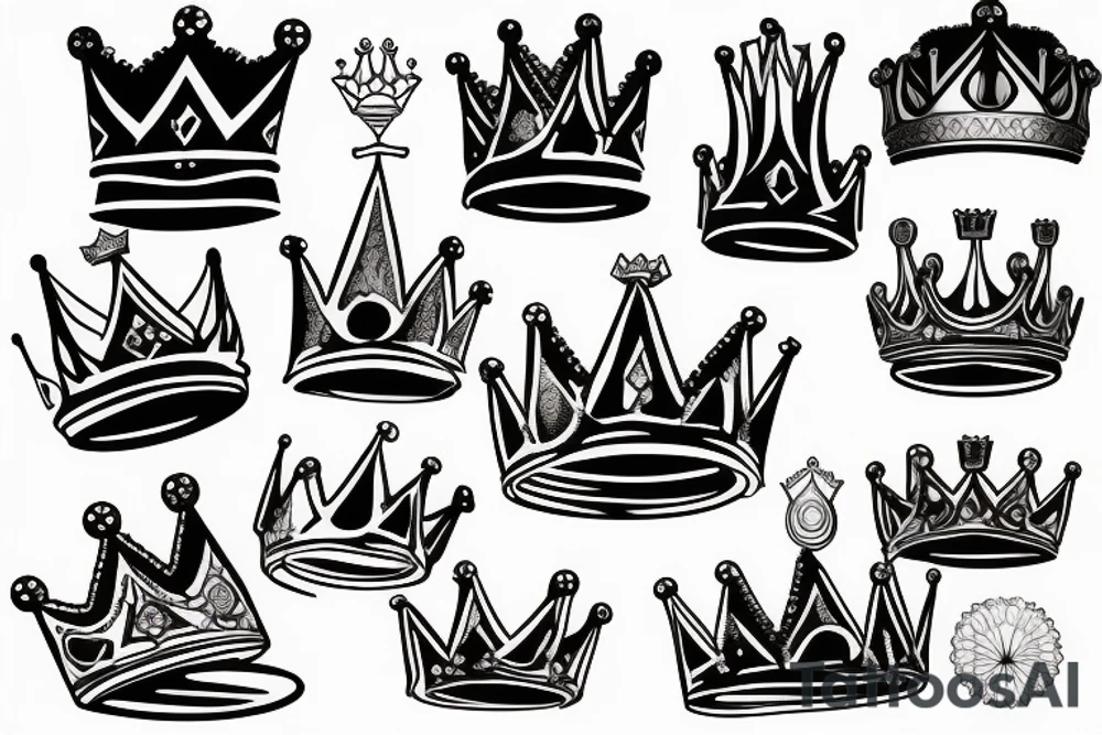 Queens crown with a 1960s style tattoo idea