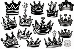 Queens crown with a 1960s style tattoo idea