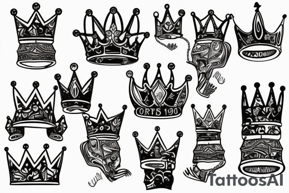 Queens crown with a 1960s style tattoo idea