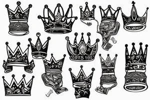 Queens crown with a 1960s style tattoo idea