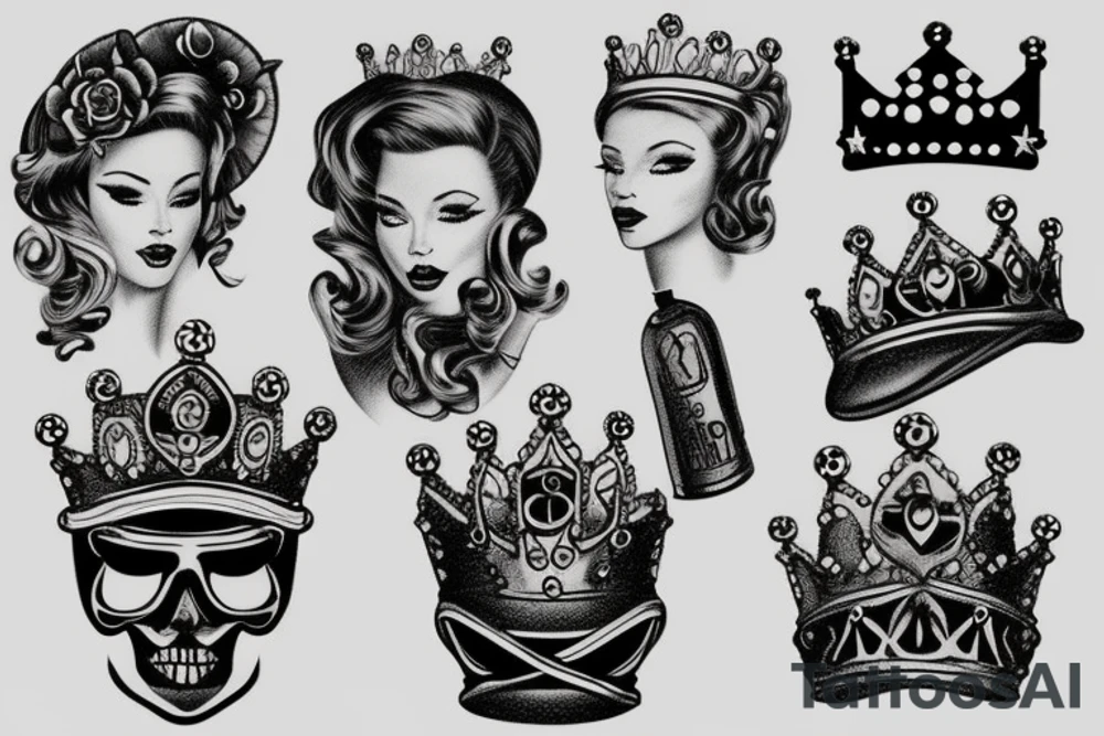 Crown , Texas, mid century tattoo idea