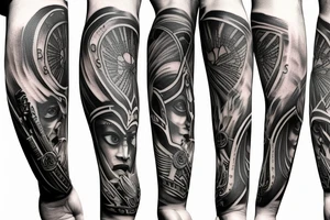 Spartan full arm sleeve tattoo idea