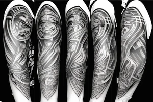 Spartan full arm sleeve tattoo idea