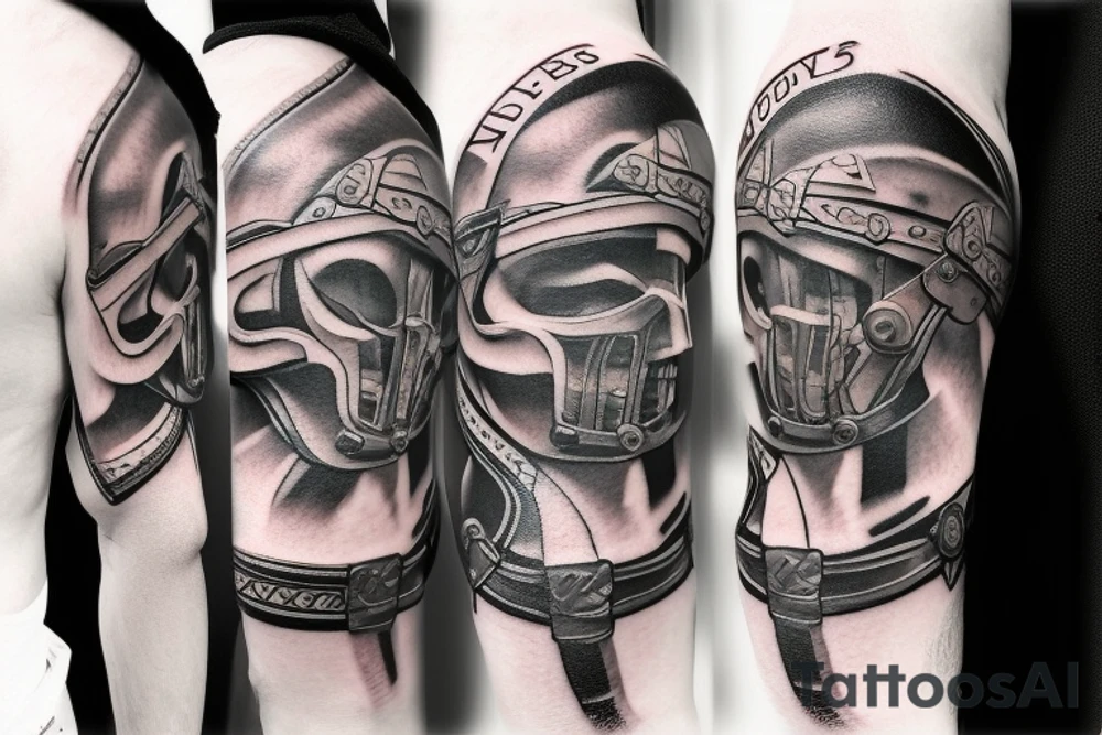 Spartan full arm sleeve tattoo idea