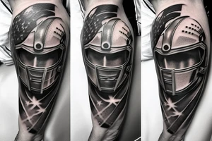 Spartan with helmet full arm sleeve tattoo idea