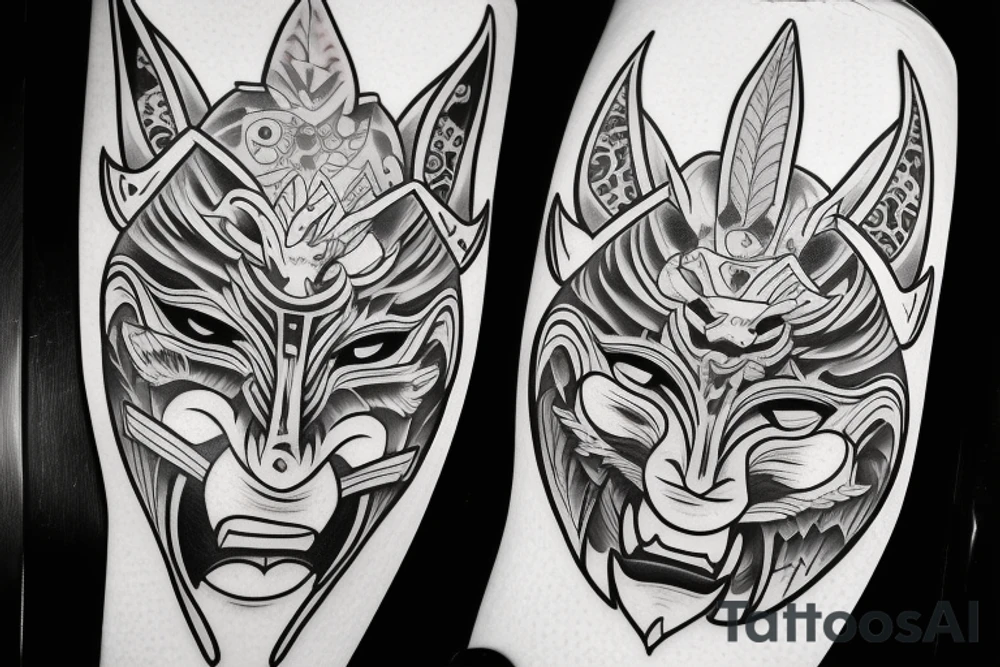 oni mask tattoo idea
