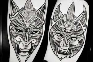 oni mask tattoo idea