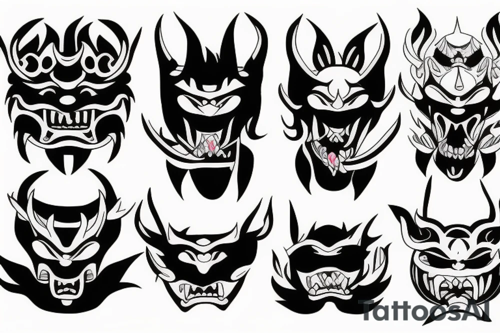 oni mask tattoo idea