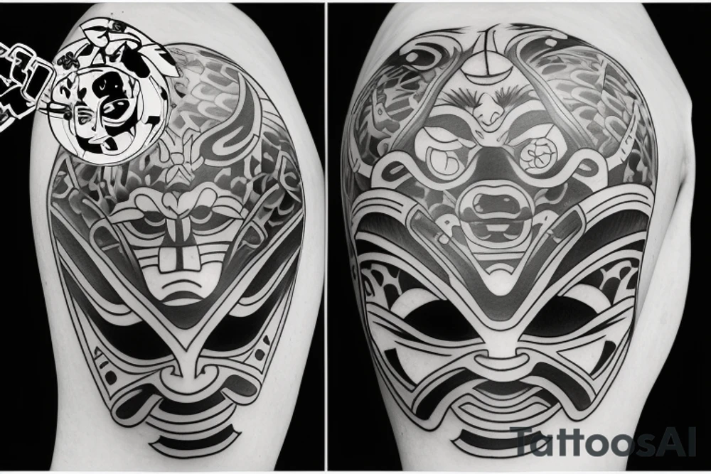 oni mask tattoo idea