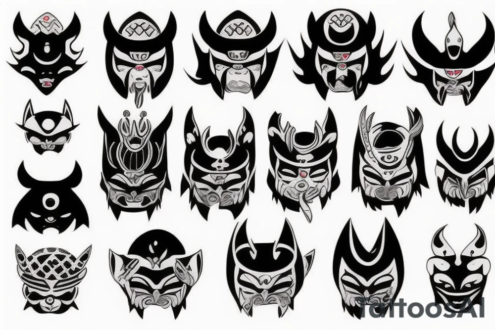 oni mask tattoo idea