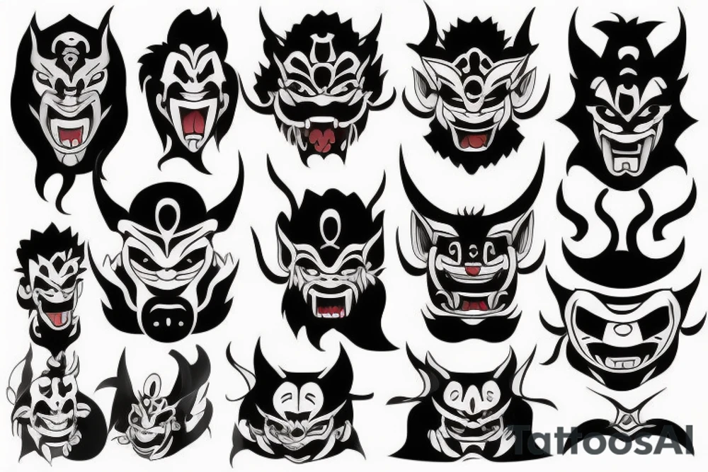 oni mask tattoo idea