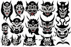 oni mask tattoo idea