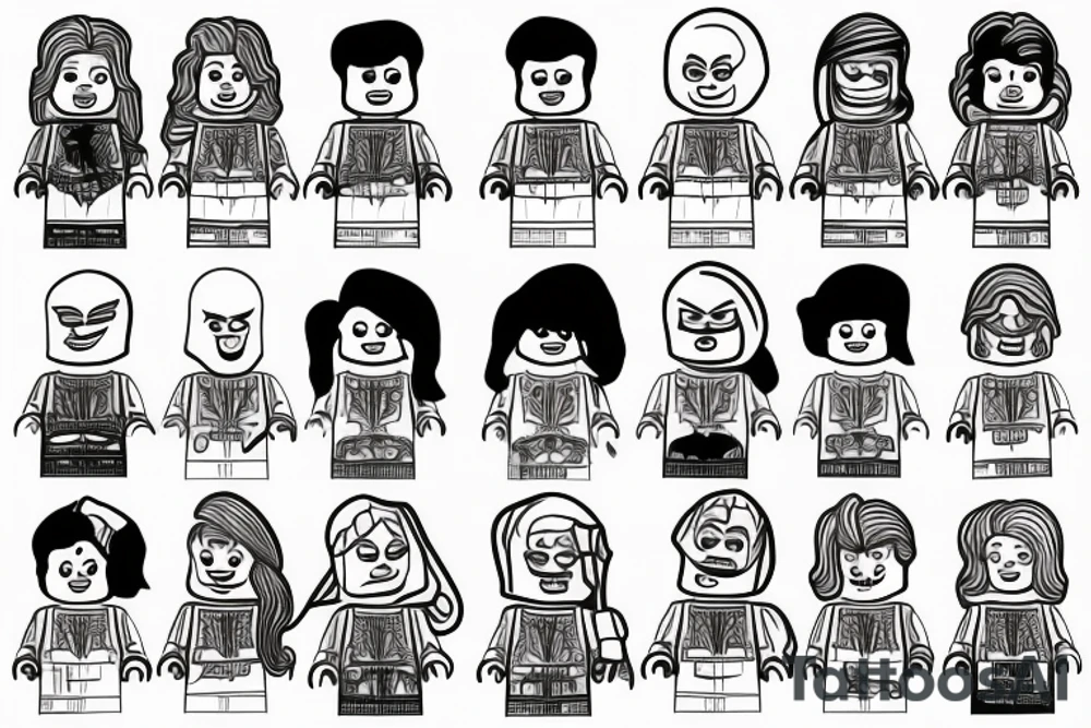 lego head tattoo idea