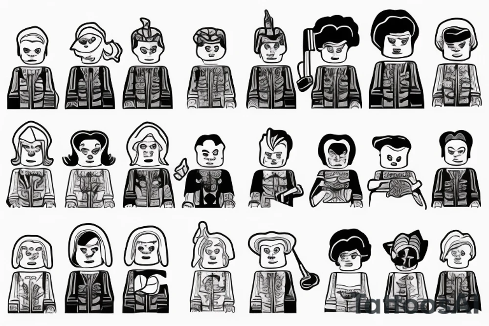 Lego man head tattoo idea