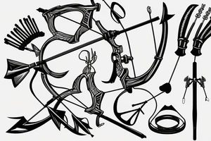 Compound bow with arrow tattoo idea