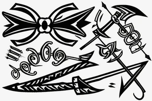 Catrol bow with arrow tattoo idea