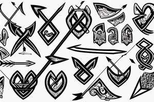 Catrol bow with arrow tattoo idea