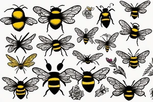 Wild bee tattoo idea